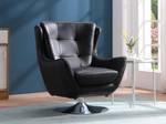 Fauteuil pivotant ANABA Noir - Cuir véritable - 82 x 95 x 81 cm