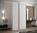 Armoire Lux 1 Argenté - Blanc - Largeur : 130 cm