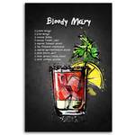 Wandbild Bloody Rezepte Cocktail Mary