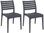 Chaises de jardin Ares Lot de 2 Gris lava