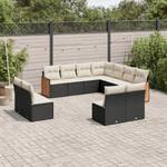 Gartensitzgruppe K3235(11-tlg) Schwarz - Massivholz - 69 x 62 x 62 cm