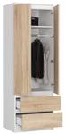 Armoire S60 2T 2S CLP Imitation chêne de Sonoma - Blanc