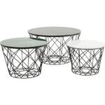 Tables basses East (lot de 3) Noir - Pierre - 80 x 46 x 80 cm