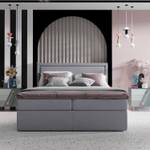 Premium Boxspringbett Jodan Stoff Megan Grau - Breite: 182 cm