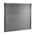 Sichtschutzzaun WPC Grau - Kunststoff - Holz teilmassiv - 180 x 3 x 180 cm