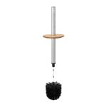 Porte-brosse WC céramique Brosse WC Noir - Marron - Argenté - Bambou - Céramique - Métal - 10 x 34 x 10 cm