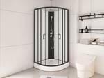 Cabine douche simple ROVATA Noir - Verre - 80 x 200 x 80 cm