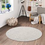 Luxus WollOptik Berber Juna Meliert Rund Grau - 133 x 133 cm