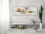 Acrylbild handgemalt Schwerelose Zeit Braun - Massivholz - Textil - 150 x 50 x 4 cm