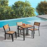 Gartentisch Coral Schwarz - Metall - 70 x 72 x 70 cm