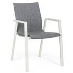 Fauteuil de jardin aluminium blanc Gris - Métal - 60 x 83 x 56 cm