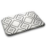 Badteppich Quadratische Muster Weiß - Textil - 75 x 45 x 75 cm