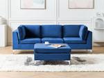 Canapé avec pouf EVJA Bleu - Bleu marine - 235 x 85 cm