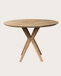 Amelia - Table repas ronde Marron - Bois massif - 110 x 76 x 110 cm