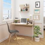 Schreibtisch Carolin Braun - Weiß - Holzwerkstoff - Metall - 115 x 90 x 49 cm