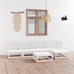 Garten-Lounge-Set (6-teilig) 3009922-1 Weiß - Massivholz - Holzart/Dekor - 70 x 30 x 70 cm