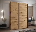 Armoire Lux 1 Noir - Imitation chêne - Largeur : 170 cm