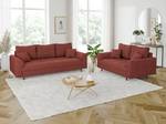 Sofa Neo 2-Sitzer Cord-Stoff Rubinrot