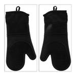 4x gants pour four en silicone noirs Noir