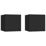 Meuble TV mural 3008597_2 (lot de 2) Noir - Bois manufacturé - 30 x 30 x 30 cm