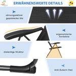 Liegestühle AB92493NW-4DE (2er Set) Schwarz - Metall - 60 x 104 x 76 cm