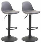 Tabouret de bar Kiel Lot de 2 Gris - Noir