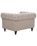 Fauteuil CHESTERFIELD Beige - Chêne foncé - Taupe - 110 x 70 x 75 cm