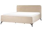 Lit double VALOGNES Beige - Noir - Taupe - 192 x 110 cm