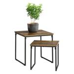 Lot de 2 tables Töreboda gigognes Marron - Bois manufacturé - 50 x 50 x 50 cm