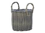 Outdoor Blumentopf NIKITI 3-tlg Braun - Grau - Polyrattan - 40 x 45 x 40 cm