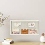Cadre photo avec pinces & fil Marron - Gris - Blanc - Bois manufacturé - Rotin - 62 x 32 x 3 cm