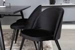 Essgruppe Sleek (7-teilig) Schwarz - Massivholz - 95 x 75 x 195 cm