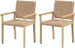 Gartenstühle aus Holz(2er Set) Braun - Rattan - 58 x 88 x 60 cm