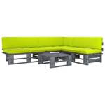 Paletten-Lounge-Set 3016503-2 (4-teilig) Grau - Hellgrün