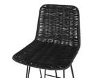 Barhocker CASSITA 2er Set Schwarz - Rattan - 43 x 103 x 47 cm