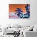 Orange Vespa Wandbild Landschaft Palmen