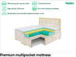 Boxspringbett Dani Gold Ecru - 140 x 214 cm - H3