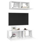 TV-Schrank 2er Set D163 Weiß - Tiefe: 100 cm