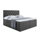 Boxspringbett LEPARO Hochglanz Schwarz - Breite: 160 cm - H4