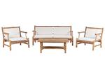 Lounge Set RICCIONE 4-tlg Braun - Weiß - Bambus - 165 x 77 x 68 cm