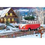 Puzzle VW Christmas Bus in Puzzledose Papier - 26 x 10 x 10 cm