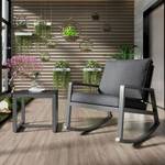 3-teiliges Bistro-Set JIU Grau - Metall - Tiefe: 283 cm