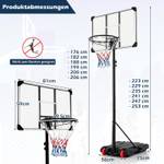 Basketballkorb EB59089DE Schwarz - Metall - 59 x 253 x 81 cm