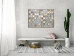 Gerahmtes Acrylbild Bright Memories Gold - Grau - Massivholz - Textil - 102 x 77 x 5 cm
