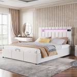 Polsterbett MEI AAB24 Beige - Massivholz - Textil - 145 x 106 x 203 cm