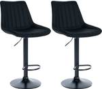 Tabouret de bar Toni Lot de 2 Noir