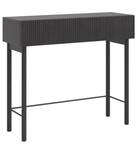 Table console debout NOLIE Imitation frêne noir - 90 x 80 x 32 cm