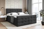 Boxspringbett SOLARIO Schwarz - Breite: 140 cm - H3