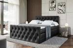 Boxspringbett AMAY KING Hochglanz Schwarz - Breite: 180 cm