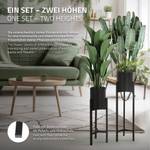 Blumenständer ML-DESIGN 2er Set Schwarz - Metall - 20 x 76 x 20 cm